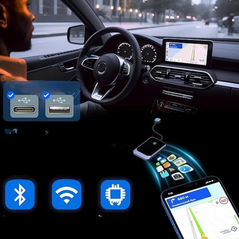 Bezdrôtový CarPlay adaptér – Automatické a rýchle pripojenie