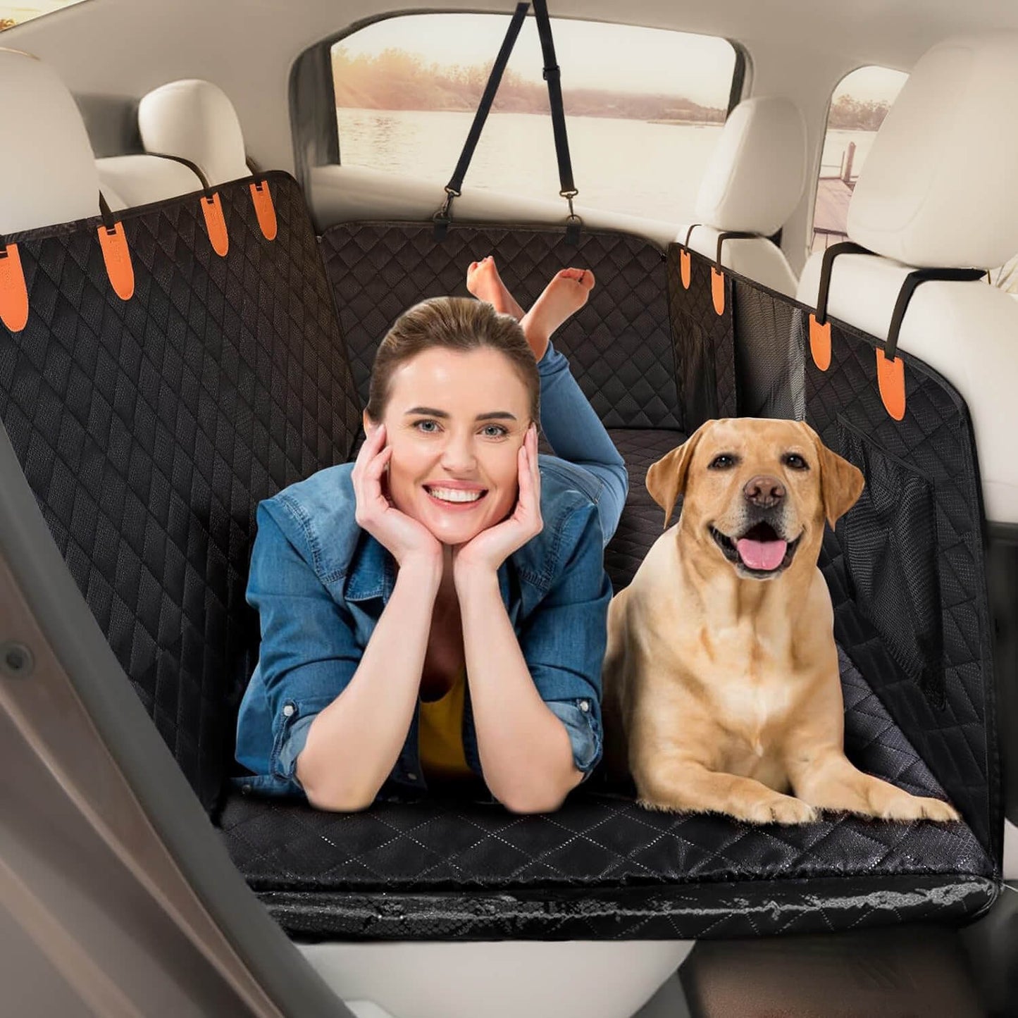 Zitplaatshoes Auto Voor Hond – Waterdicht & Antislip Met Veiligheidsharnas
