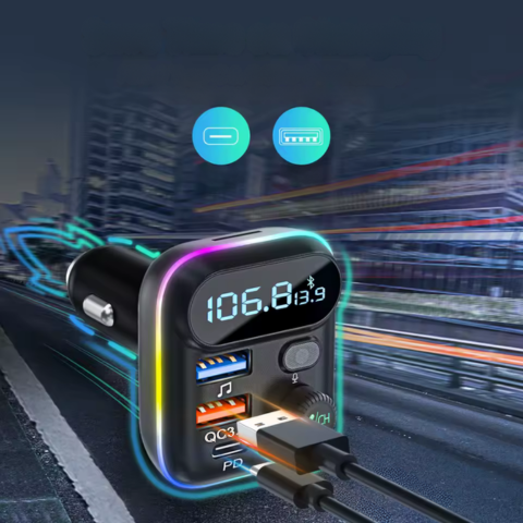 Transmetteur FM Bluetooth Pour Voiture — Appels Clairs & Musique Sans Fil