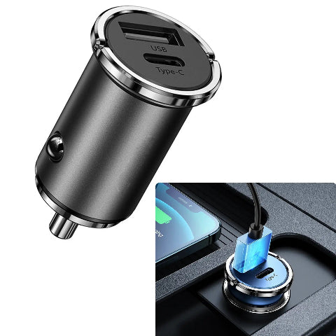 شاحن سيارة مدمج – منفذ USB مزدوج وسريع 