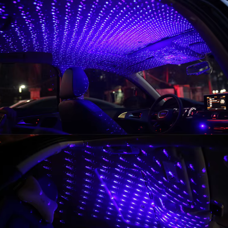 LED-belysning Stjernehimmel Til Bilens Tag — Magisk Nattehygge 