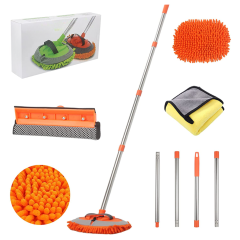 Kit di Lavaggio Auto Multifunzionale — Manico Regolabile & Panno Morbido 