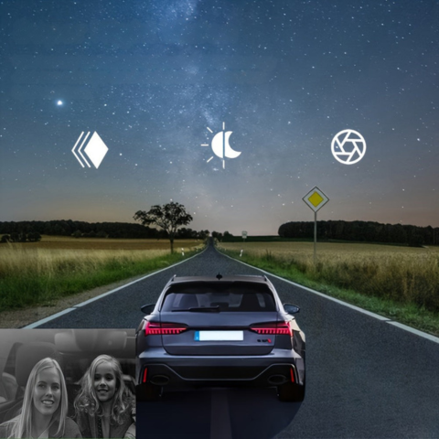 كاميرا مراقبة السيارة عالية الدقة - الرؤية الليلية وكشف الحركة