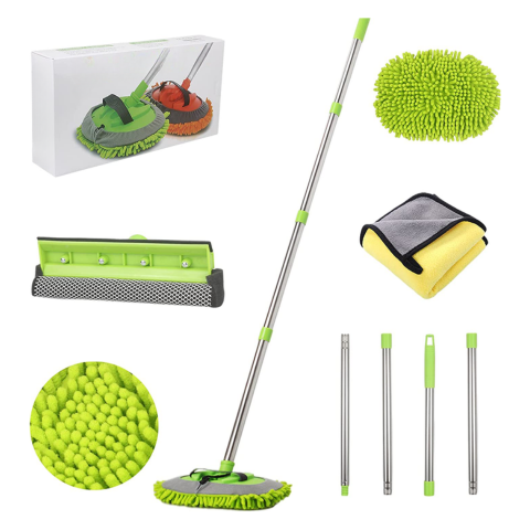 Kit di Lavaggio Auto Multifunzionale — Manico Regolabile & Panno Morbido 